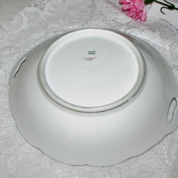Antique Serving Bowl LIMOGES BERNARDAUD France Cottagecore Shabby Vintage Decor - Picture 8 of 11